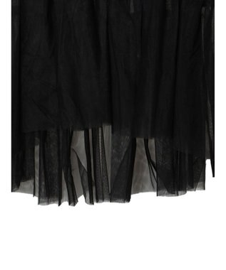 Green Parks リボンチュールデザインブラウス Black