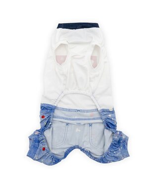 PET PARADISE Lee エコメイド ロンパース《スプラッシュ柄》小型犬 ホワイト×ネイビー