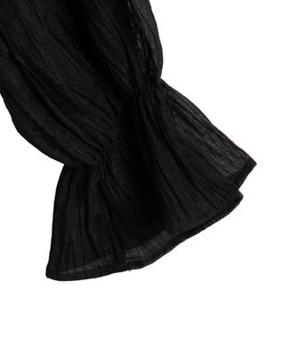 WEGO マルチWAY楊柳シアーシャーリングリボンブラウス ブラック