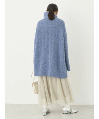 earth music&ecology ブークレハーフジップミニワンピース Dark Blue