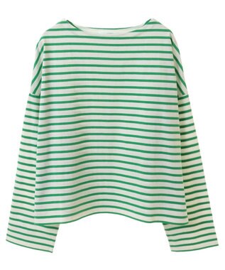 Green Parks ボックスシルエットボーダープルオーバー Green