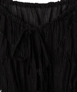 WEGO マルチWAY楊柳シアーシャーリングリボンブラウス ブラック