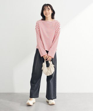 Green Parks ボックスシルエットボーダープルオーバー Red