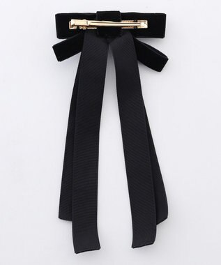組曲 ベロアリボン ヘアクリップ ブラック系