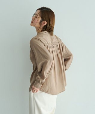 YECCA VECCA ギャザーブラウス Beige