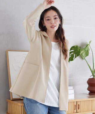 Tiaclasse ソフトダンボールバックフレアフーディー ライトベージュ