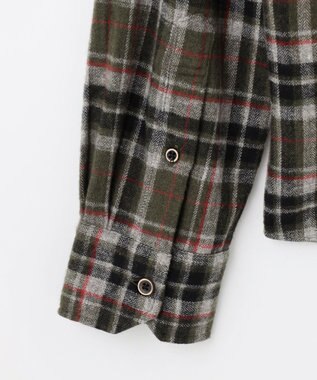 JOSEPH ABBOUD 【柔らかな肌触り/暖かい】 ラフィーコットンフランネルシャツ カーキ系4