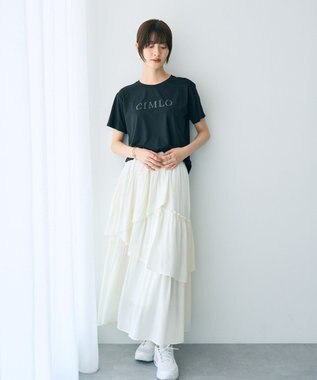YECCA VECCA スパンコールロゴTee Off White