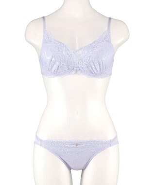 San-ai Resort（三愛水着楽園） 【northerly bra フィットシリーズ 谷間メイク】 カシュクールレースモールド ブラジャー＆ショーツSet B～Fカップ ブルー