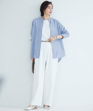 自由区 S 【セットアップ対応・洗える】LIPストレッチワイドストレート パンツ オフ