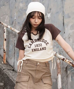 WEGO キーネックサイドレースアップちびT 柄4