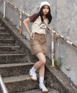 WEGO キーネックサイドレースアップちびT 柄4