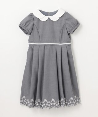 ANY KIDS 【2点セット】ジャケット＋裾刺繍ワンピース グレー