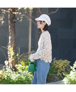 林八百吉商店 un chapeau  レースキャスケット ホワイト