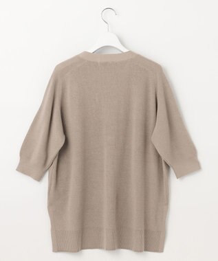 UNFILO ハーフスリーブ畔カーディガン グレージュ