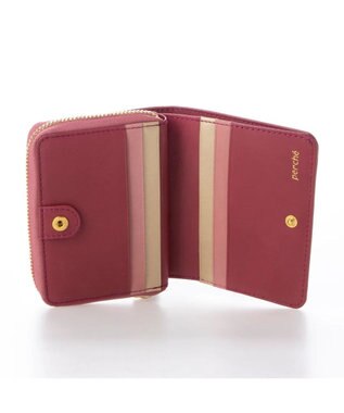 UNBILLION perche ジェムストーンチャームハーフラウンドウォレット ピンク