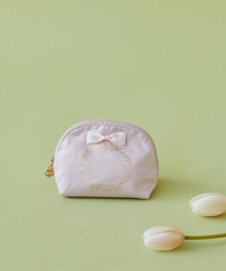 Maison de FLEUR サテンリボンラウンドポーチ Light Pink