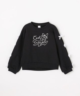 ANY KIDS 袖リボン トレーナー ブラック