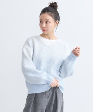 earth music&ecology ラメグラデーションニットプルオーバー Blue