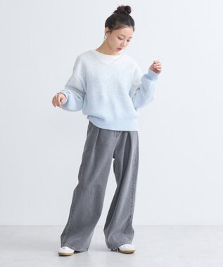 earth music&ecology ラメグラデーションニットプルオーバー Blue