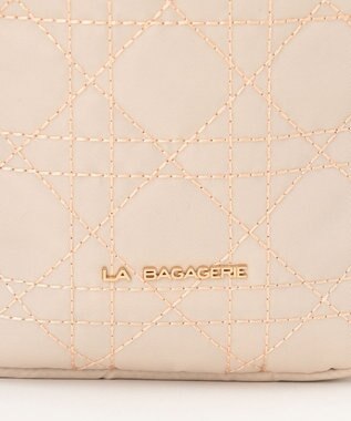 LA BAGAGERIE グリッドキルティングミニショルダー アイボリー