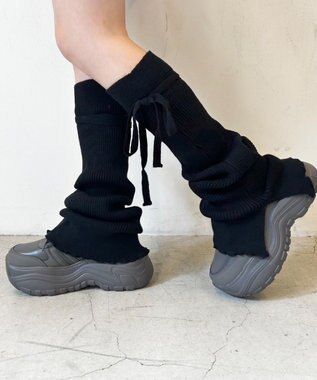 WEGO リボンレッグカバー ブラック