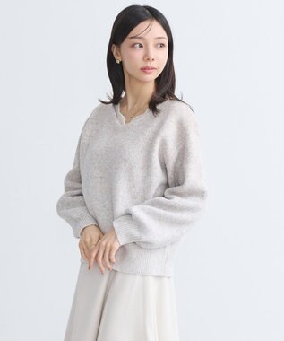 earth music&ecology ラメグラデーションニットプルオーバー Beige