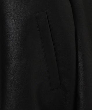 WEGO エコレザーグラフィックジャケット ブラック