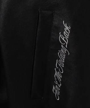 WEGO エコレザーグラフィックジャケット ブラック