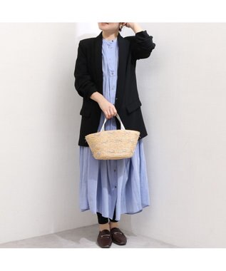 UNBILLION カカトゥ kakatoo / ラフィアブレードリボンバッグ カゴバッグ シルバー