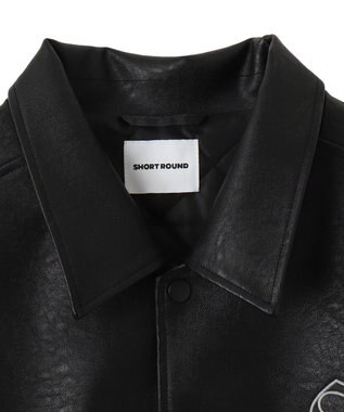 WEGO エコレザーグラフィックジャケット ブラック