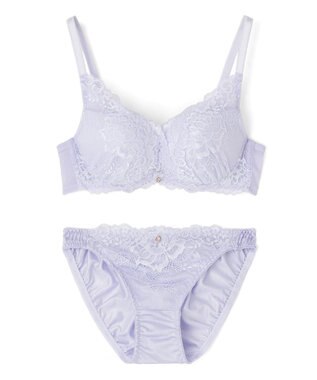 San-ai Resort（三愛水着楽園） 【northerly bra フィットシリーズ 谷間メイク】 カシュクールレースモールド ブラジャー＆ショーツSet B～Fカップ ブルー