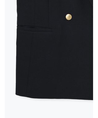 Te chichi リネンライクダブルブレストジレ(セットアップ可) ネイビー