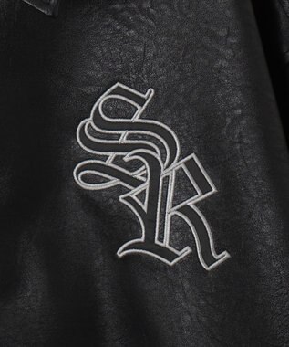 WEGO エコレザーグラフィックジャケット ブラック