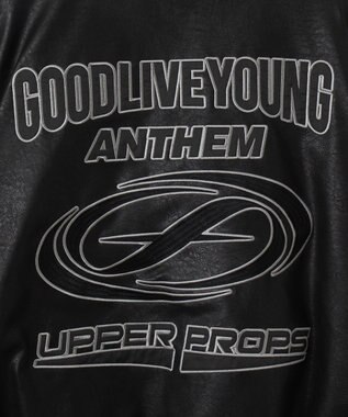 WEGO エコレザーグラフィックジャケット ブラック