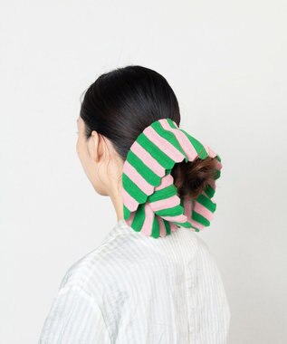 TRICOTE ストライプビッグシュシュ 72PINK