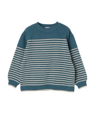 CRAFT STANDARD BOUTIQUE 洗えるモールニットボーダープルオーバー Blue