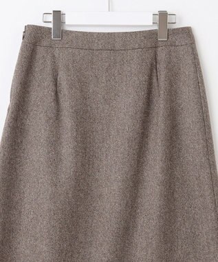 J.PRESS LADIES 【セットアップ対応】ウールストレッチツイード スカート ダークブラウン系