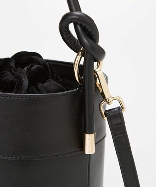 TOPKAPI 【TREASURE TOPKAPI】フェイクレザー バケツ 巾着 ショルダー バッグ ブラック