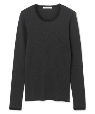 BEIGE， 【BEIGE,ecru/WEB限定・洗える】RIB TOPS /  コットンシルクロングスリーブトップス Stone