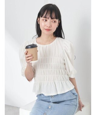 earth music&ecology ポコポコシャーリングトップス White