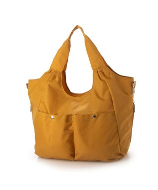 UNBILLION cachecache ナイロンマルチポケット2wayトート マスタード