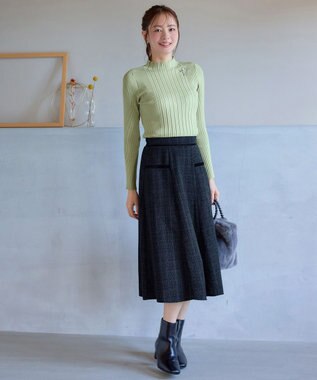 Tiaclasse 【新色追加・洗える】ランダムリブニットプルオーバー ミントA