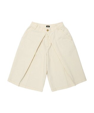 woadblue 【157】HALF TUCK SHORTS WHITE