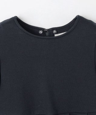 ANY KIDS レース襟付き長袖ワンピース ネイビー