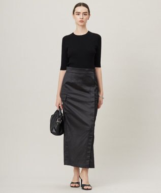 ICB L 【洗える】ハイゲージリブベーシック プルオーバーニット ブラック系