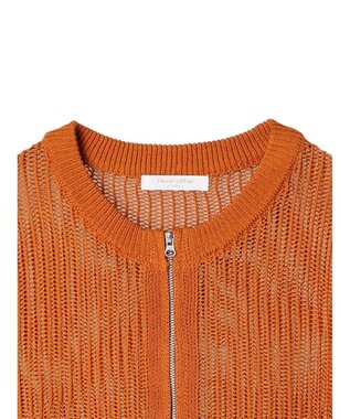 Green Parks Ｚｉｐ付メッシュカーディガン Orange