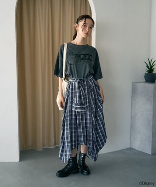 earth music&ecology Ｐｌｕｔｏ／プリントビッグＴＥＥ Charcoal Gray