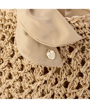 UNBILLION カシュカシュ cachecache / 下がりリボン柄編みトート ベージュ