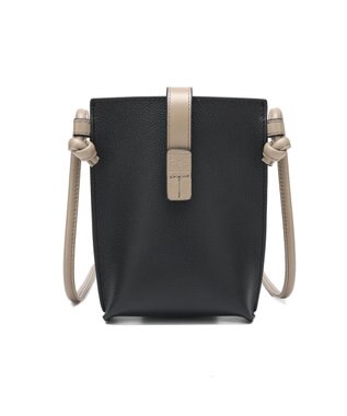 style code 【PADMA/パドマ】ベルトデザイン　シュリンクレザーマルチポシェット ブラック×グレージュ